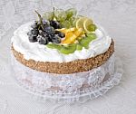 Cake With Fresh Fruit Stock Photo
