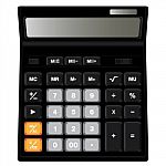 Calculator Design Isolated On White Background Stock Photo