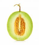 Cantaloupe Melon Isolated On The White Background Stock Photo