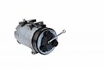 Car Air Compressor And  Wrench On A White Background Stock Photo