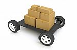 Cardboard Box On Truck Stock Photo