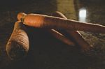 Carrots On The Kitchen Counter Stock Photo