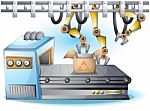 Cartoon  Illustration Interior Factory Room With Separated Layers Stock Photo