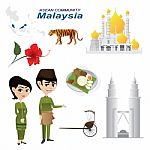 Cartoon Infographic Of Malaysia Asean Community Stock Photo