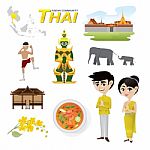 Cartoon Infographic Of Thailand Asean Community Stock Photo