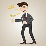 Cartoon Laughing Businessman Stock Photo