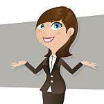 Cartoon Smart Girl In Business Form Stock Photo