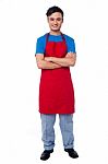 Casual Full Length Portrait Of Male Chef Stock Photo