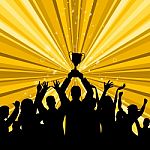 Celebrate Win Represents First Place And Winner Stock Photo