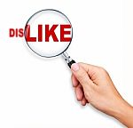 Changing Dislike Into Like By Magnifying Glass Stock Photo