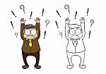 Character Of Man Cartoon On White Background Stock Photo