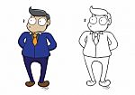 Character Of Man Cartoon On White Background Stock Photo