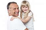 Cheerful Father With Cute Little Daughter Stock Photo