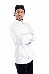 Chef Standing With Crossed Arms Stock Photo