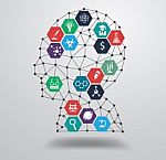 Chemistry And Science Icon Education Concept With Human Head Stock Photo
