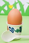 Chicken Egg In A Cup Stock Photo