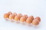 Chicken Eggs In A Plastic Pack Stock Photo