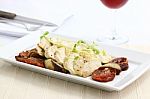 Chicken Salad With Wine Stock Photo