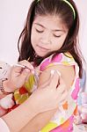 Child Receiving An Injection Stock Photo