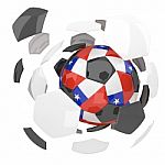 Chile Soccer Ball Isolated White Background Stock Photo
