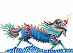 Chinese Blue Dragon Statue Stock Photo