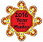 Chinese Horoscope Design With Monkey Stock Photo