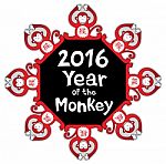 Chinese Horoscope Design With Monkey Stock Photo