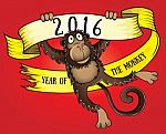 Chinese Year Of The Monkey Celebrating New Year Stock Photo
