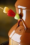 Chocolate Fondue Stock Photo