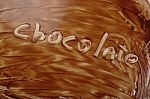 Chocolate with text Stock Photo