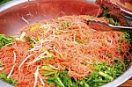 Chow Mein Pink In A Large Bowl Stock Photo