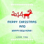 Christmas And New Year 2014 Card2 Stock Photo