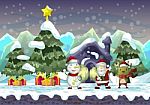  Christmas Background With Separated Layers For Game And Animation Stock Photo