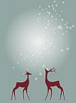Christmas Greeting Card With Deer Stock Photo