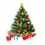 Christmas Tree With Gifts Stock Photo