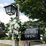 Church Open - Church Sign Stock Photo