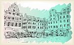 City Scape Drawing Sketch In Poland Downtown Stock Photo