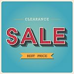 Clearance Sale Retro Type Font Stock Photo