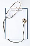Clipboard With Stethoscope Stock Photo