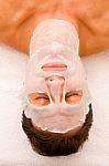 Close-up Of A Young Man With Face Mask Stock Photo