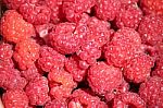 Close-up Of Raspberries Stock Photo