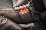 Close-up Of The Buckle Of A Seat Belt Or Safety Belt For Driving And Transportation By Car Stock Photo