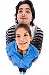 Close View Of Young Couple Standing Stock Photo
