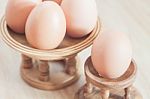 Closed Up Fresh Chicken Eggs Stock Photo