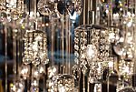 Closeup Crystal Chandelier Stock Photo