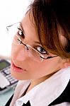 Closeup Of Young Businesswoman Stock Photo