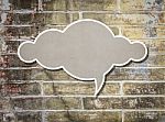 Cloud Paper Old Grunge Brick Wall Background Stock Photo