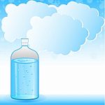 Clouds With Water Bottle Stock Photo