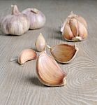 Cloves Of Garlic On The Table Stock Photo