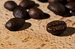 Coffe Beans Displayed Stock Photo